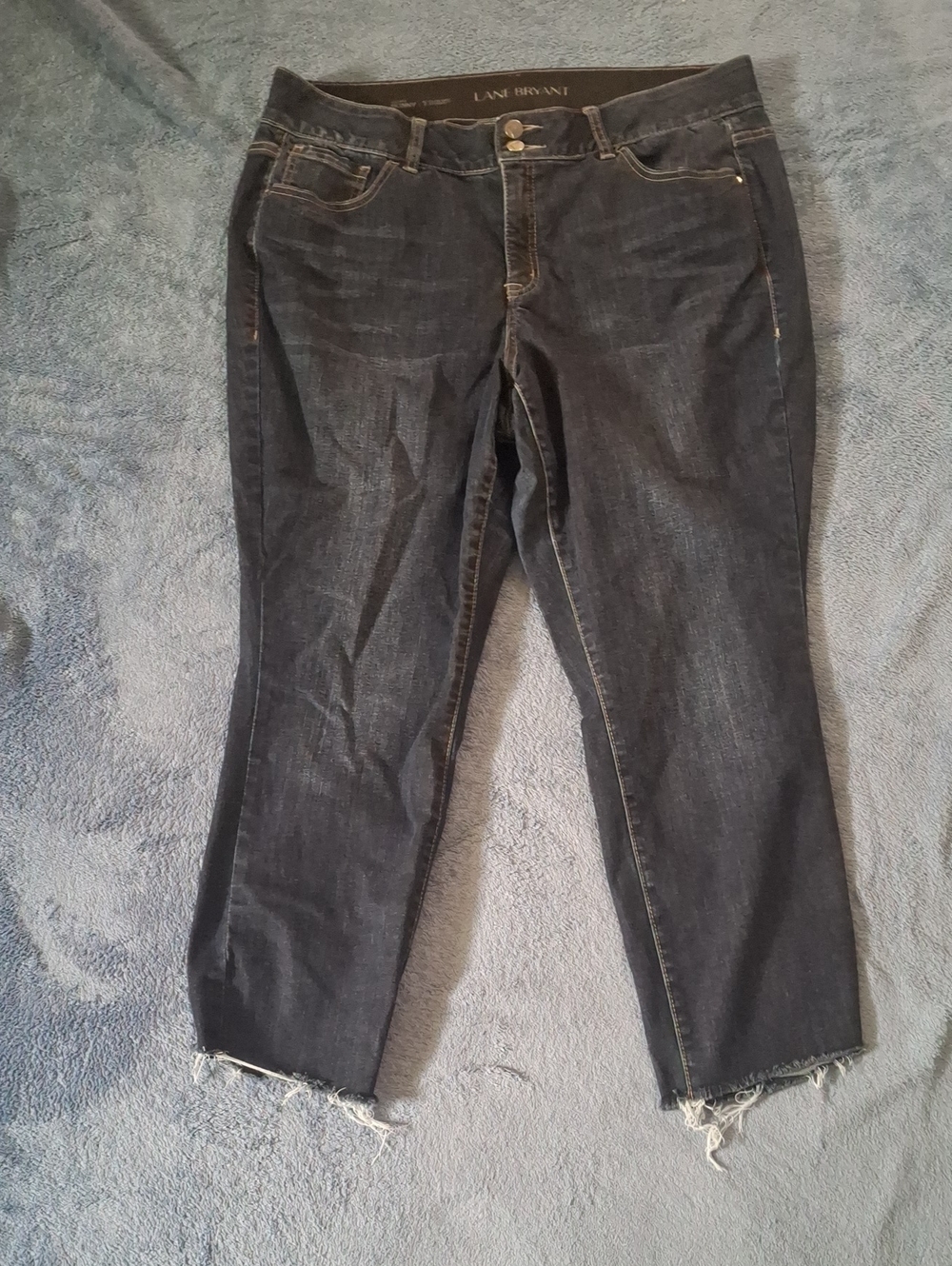 Lane Bryant Dark Wash Cropped Jeans - Black